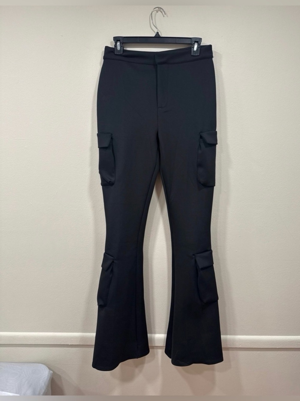 Maniere De Voir Cargo Flare Pants High-Rise Black Sz M NWOT Streetwear Y2K - Picture 5 of 7